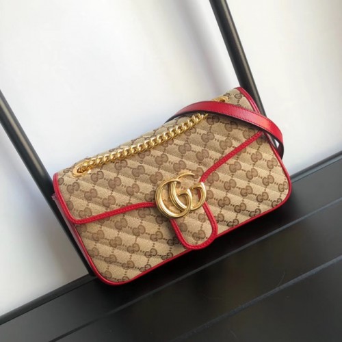 Gucci GG Marmont bolso de hombro pequeño 443497 rojo