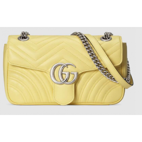Gucci GG Marmont bolso de hombro pequeño 443497 amarillo