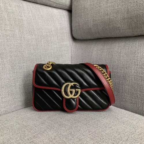 Gucci GG Marmont bolso de hombro pequeño 446744 negro