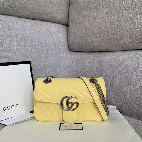 Gucci GG Marmont bolso de hombro pequeño 446744 amarillo