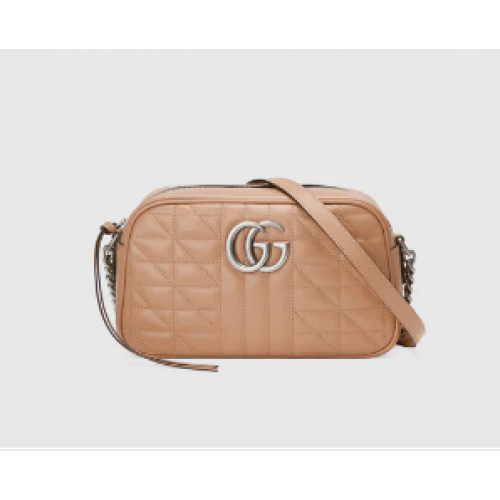 Gucci GG Marmont bolso de hombro pequeño 447632 Rosa beige
