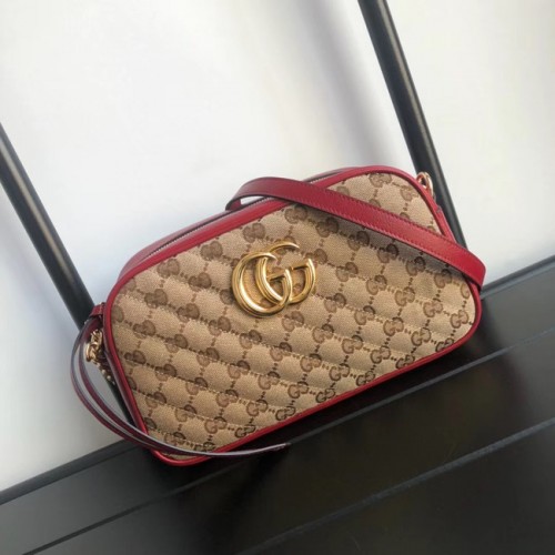 Gucci GG Marmont bolso de hombro pequeño 447632 rojo