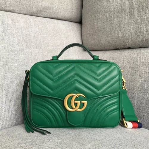 Gucci GG Marmont bolso de hombro pequeño 498100 verde