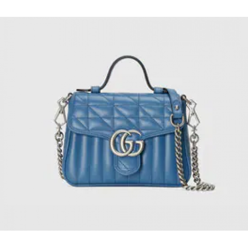Gucci GG Marmont pequeño bolso de hombro 583571 azul