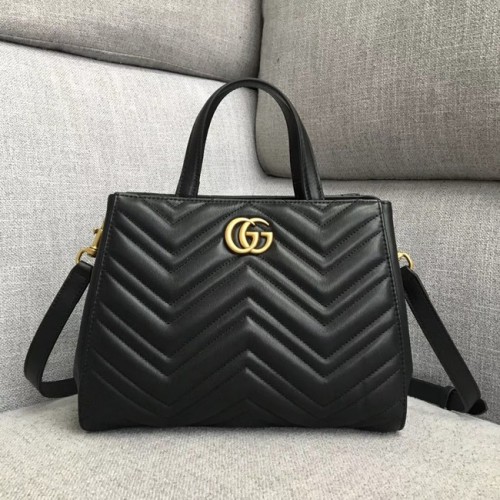 Gucci GG Marmont bolso pequeño con asa superior 448054 negro