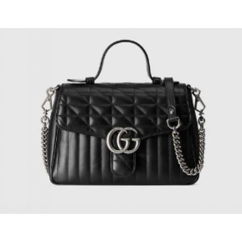 Gucci GG Marmont bolso pequeño con asa superior 498110 negro