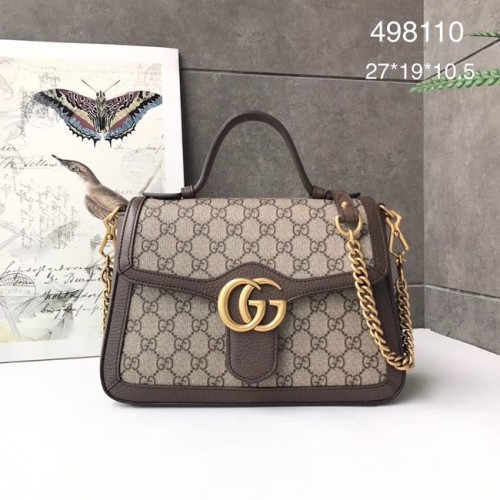 Gucci GG Marmont bolso pequeño con asa superior 498110 marrón