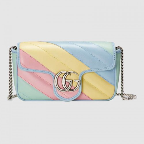 Gucci GG Marmont super mini bolso 476433 Pastel multicolor