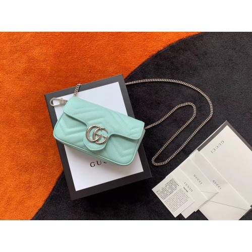 Gucci GG Marmont super mini bolso 476433 Verde pastel