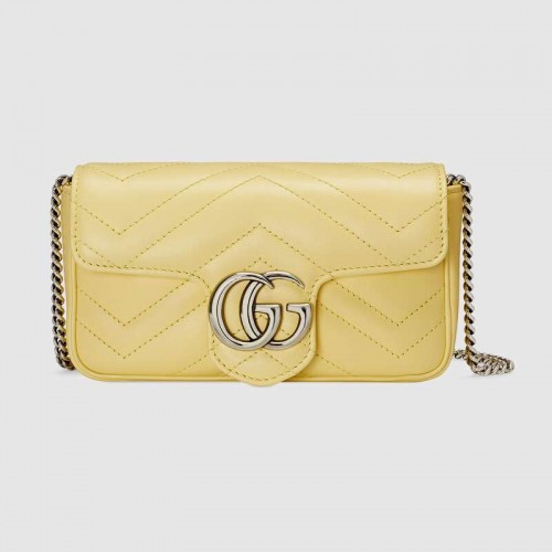 Gucci GG Marmont super mini bolso 476433 Amarillo pastel