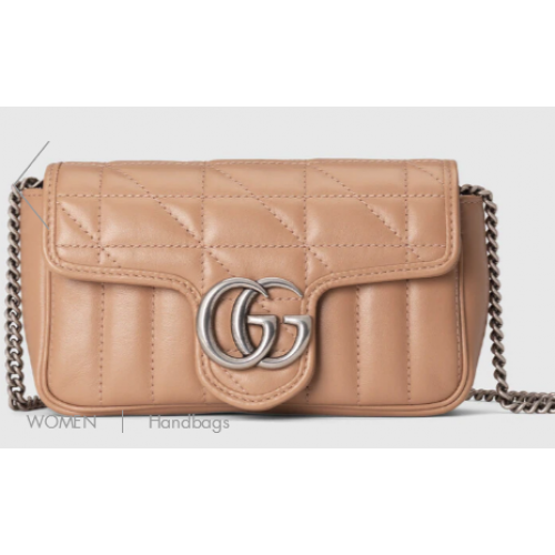 Gucci GG Marmont super mini bolso 476433 Rosa beige