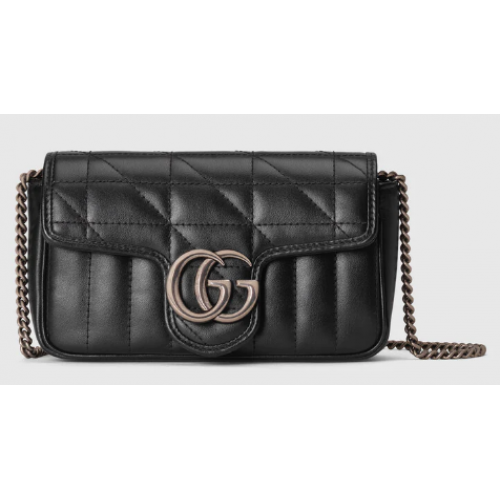 Gucci GG Marmont súper mini bolso 476433 negro