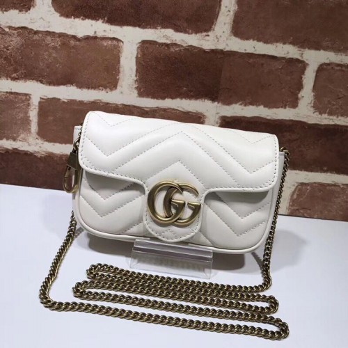 Gucci GG Marmont super mini bolso 574969 blanco