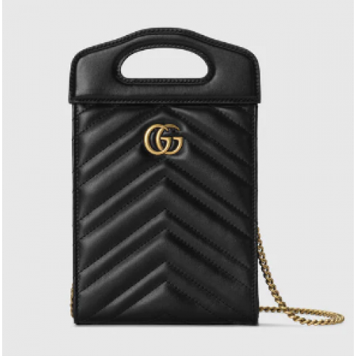 Gucci GG Marmont bolso mini con asa superior 699756 negro