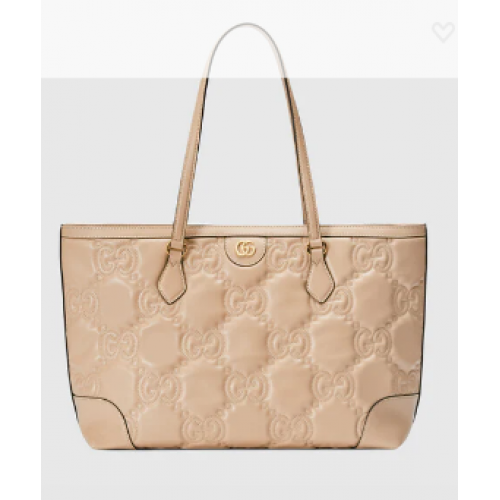 Gucci GG Matelasse bolso de cuero mediano 631685 Beige