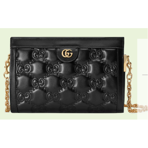 Gucci GG Matelasse bolso de hombro de cuero 702200 negro