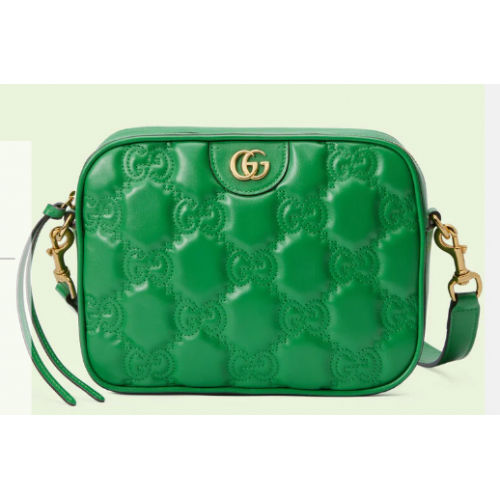 Gucci GG Matelasse bolso de hombro de cuero 702234 Verde brillante