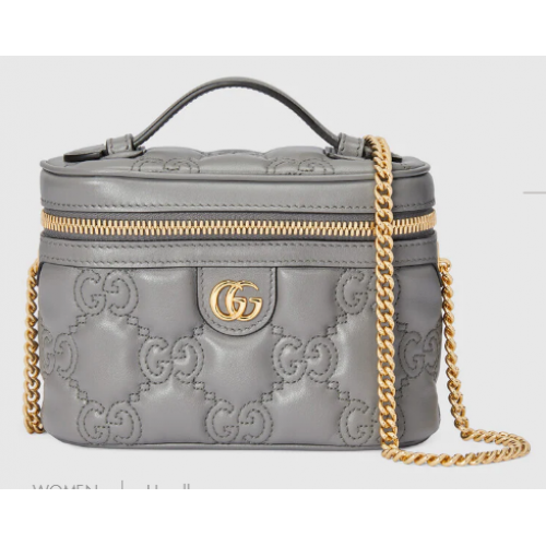 Minibolso Gucci GG Matelasse con asa superior 723770 Gris Minibolso Gucci GG Matelasse con asa superior 723770 Gris