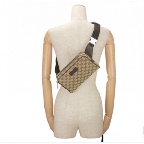 Gucci GG Original GG Riñonera de cuero 449174 Marrón