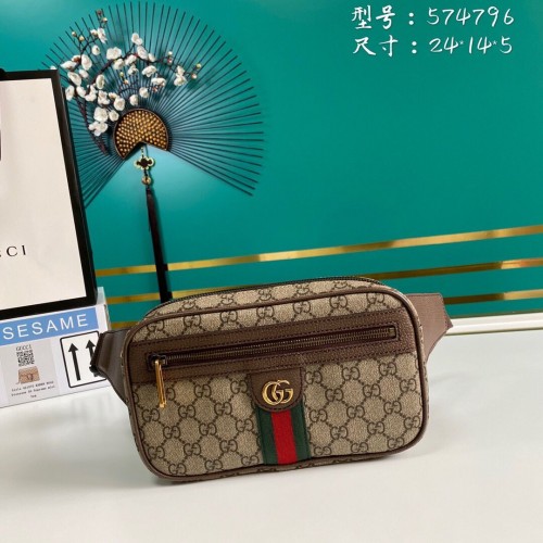 Gucci GG Original GG Riñonera de cuero 574796 marrón