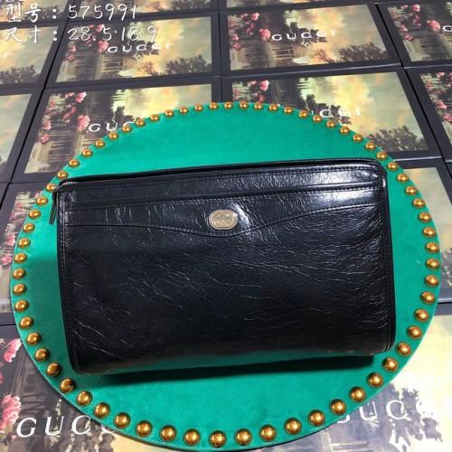 Gucci GG Bolso de mano de cuero original 575991 negro