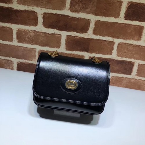 Gucci GG Bolso de hombro de cuero original 576423 Negro