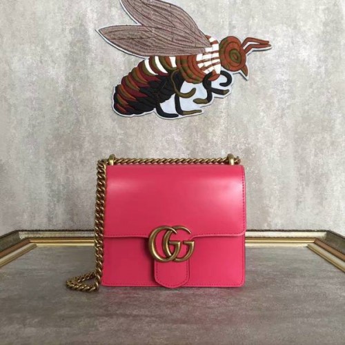 Gucci GG Original Marmont Bolso de hombro de cuero 431384A Rosa