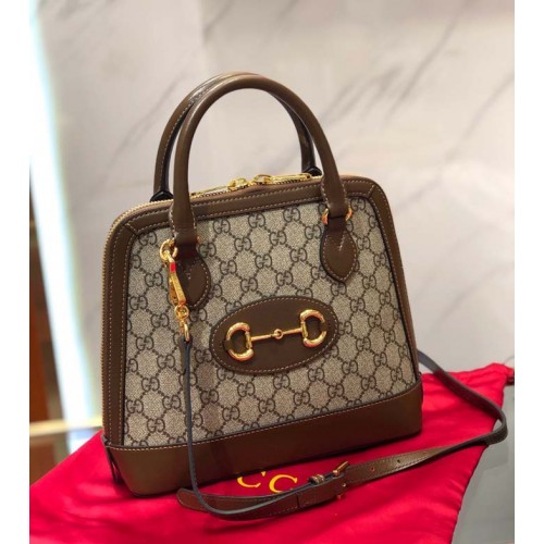 Gucci GG Supreme Canvas Top Handle Bag 621220 Marrón