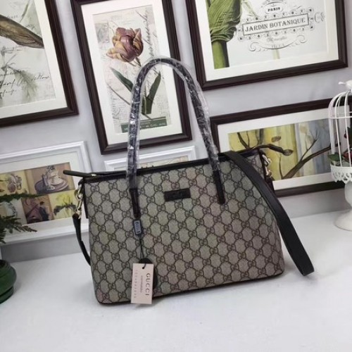 Bolso tote de lona Gucci GG Supreme 353440 Negro