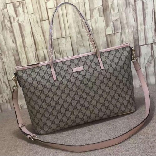 Bolso tote de lona Gucci GG Supreme 353440 Rosa