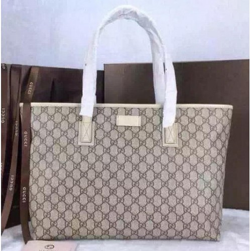 Gucci GG Supreme Canvas Tote Bolsas 211137 Blanco
