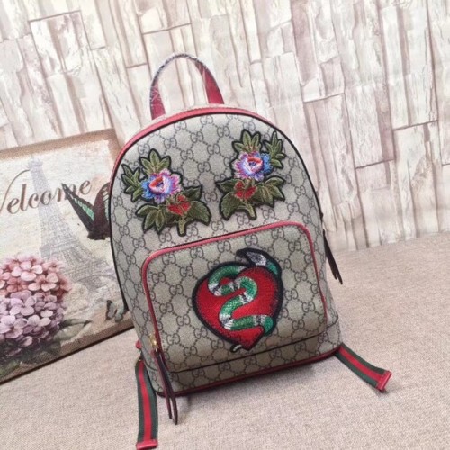 Gucci GG Supreme mochila serpiente 427042 rojo