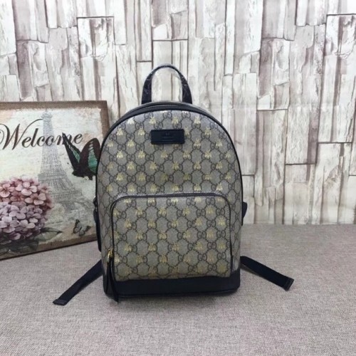 Gucci GG Supreme abejas mochila 427042 Negro