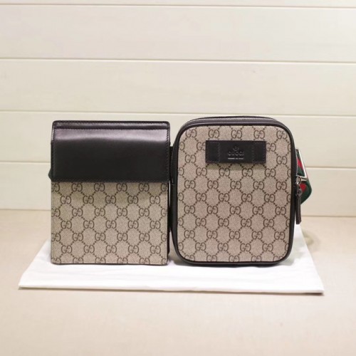 Gucci GG Supreme riñonera 450956 Beige y negro
