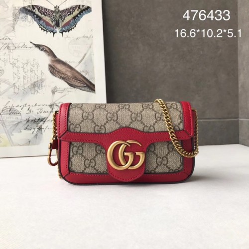 Gucci GG Supreme lienzo 476433 Mini bolso de hombro rojo