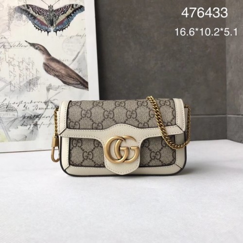 Gucci GG Supreme lienzo 476433 Mini bolso de hombro blanco