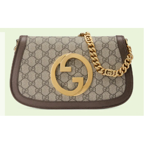 Gucci GG Supreme lienzo Blondie bolso de hombro 699268 Marrón