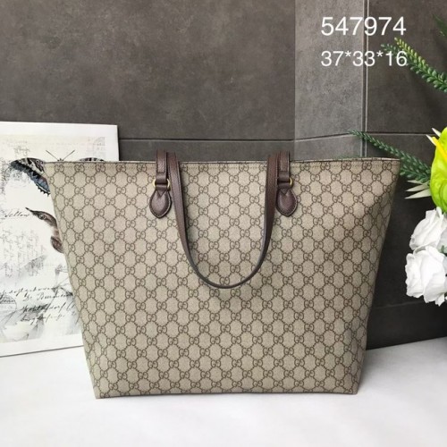 Bolso tote mediano de lona GG Supreme de Gucci 547974 marrón