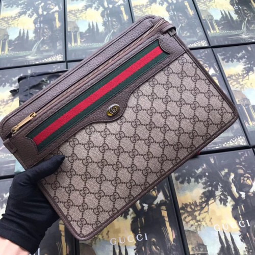 Gucci GG Supreme bolsa de lona 597619 marrón
