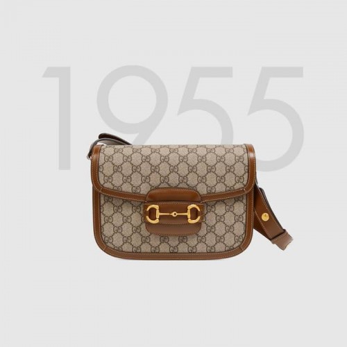 Gucci GG Supreme bolso de hombro de lona 602204 marrón