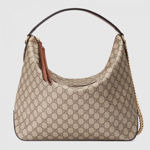 Gucci GG Supreme hobo grande 477324 marrón