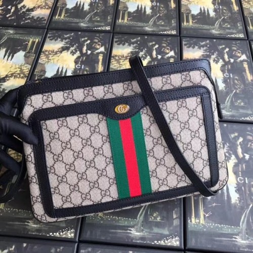 Gucci GG Supreme bolso de hombro mediano 523354 negro