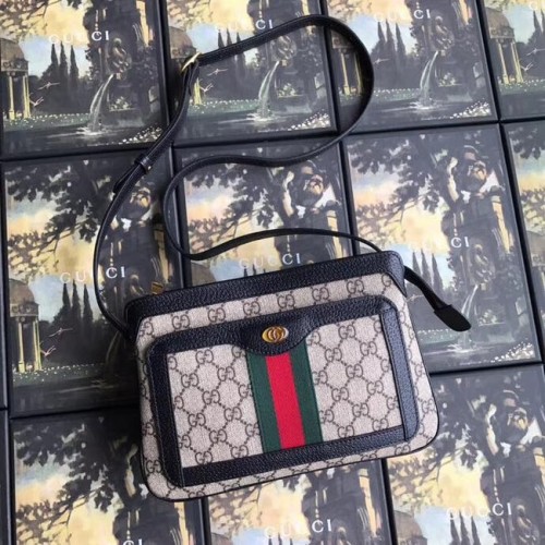 Gucci GG Supreme bolso de hombro pequeño 523354 negro
