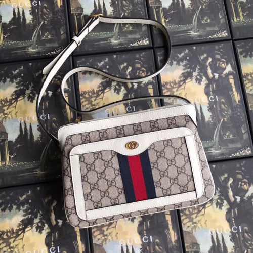 Gucci GG Supreme bolso de hombro pequeño 523354 blanco