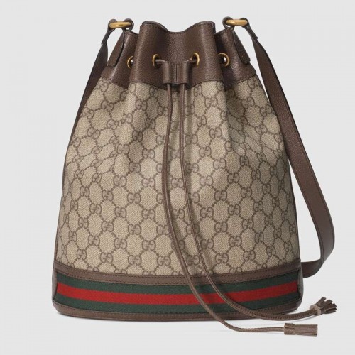 Bolso de hombro de lona Gucci GG 540457 marrón