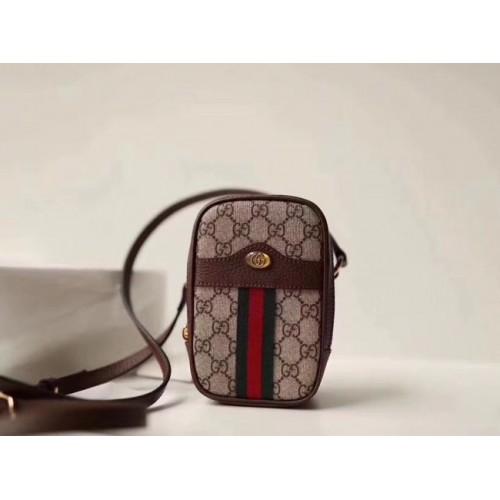 Minibolso de lona Gucci GG 546595 marrón