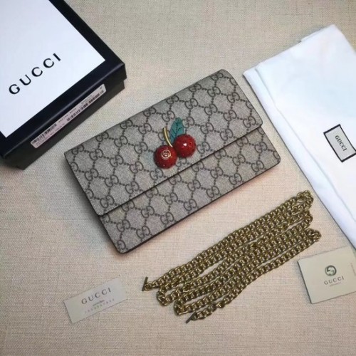 Gucci bolso de hombro pequeño de lona GG PVC 481291 Cereza