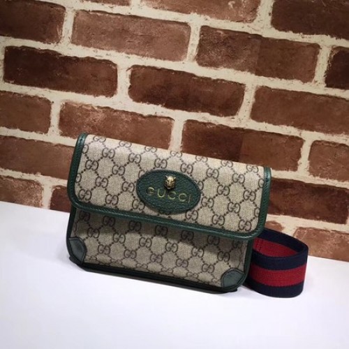 Riñonera suprema de lona Gucci GG 489617 verde