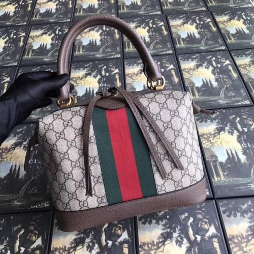 Bolso tote Gucci GG de lona de primera calidad 523433 marrón