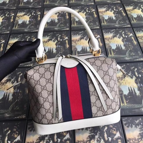 Bolso tote de lona Gucci GG de primera calidad 523433 blanco
